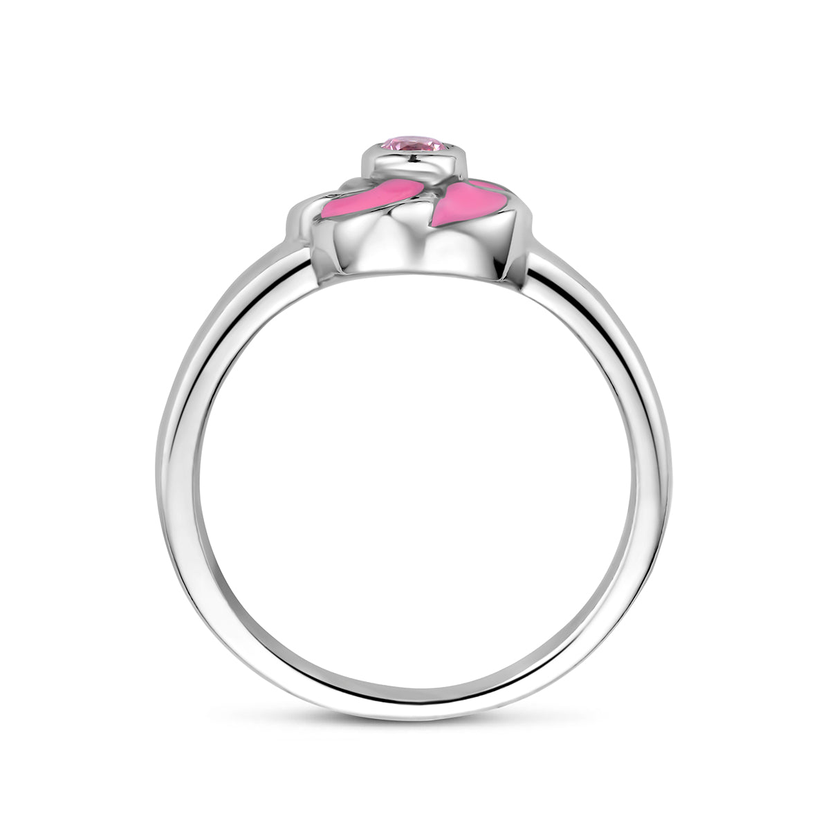 Gerhodineerd Zilveren Ring met Zirkonia voor Kinderen