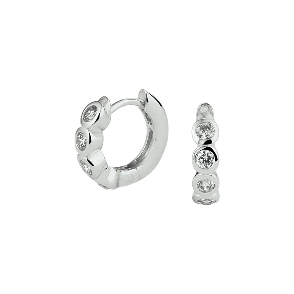 Zilver Gerhodineerd Klapoorringen Zirkonia 1329345 - PansiteNederland.nl