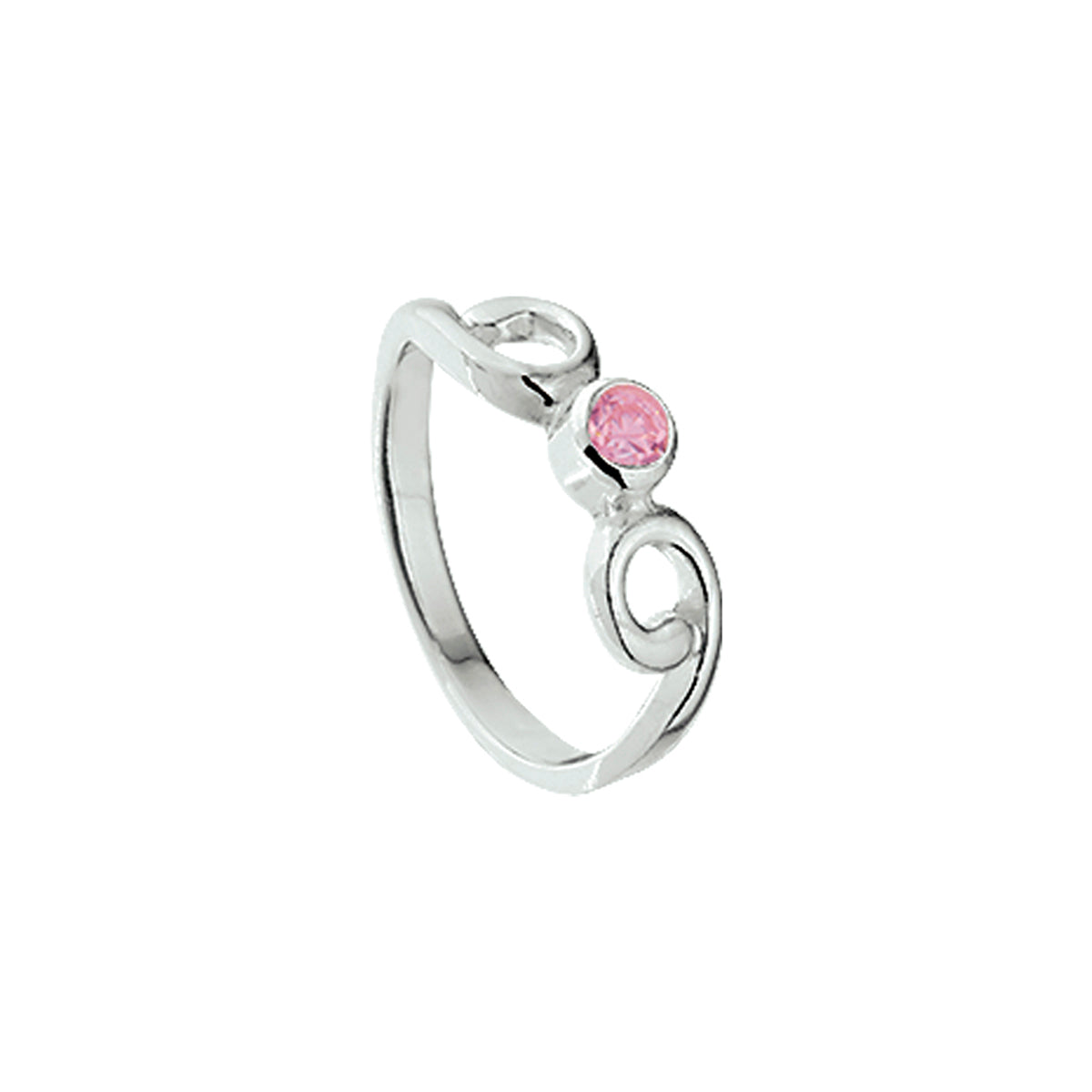 Gerhodineerd Zilveren Ring met Zirkonia voor Kinderen