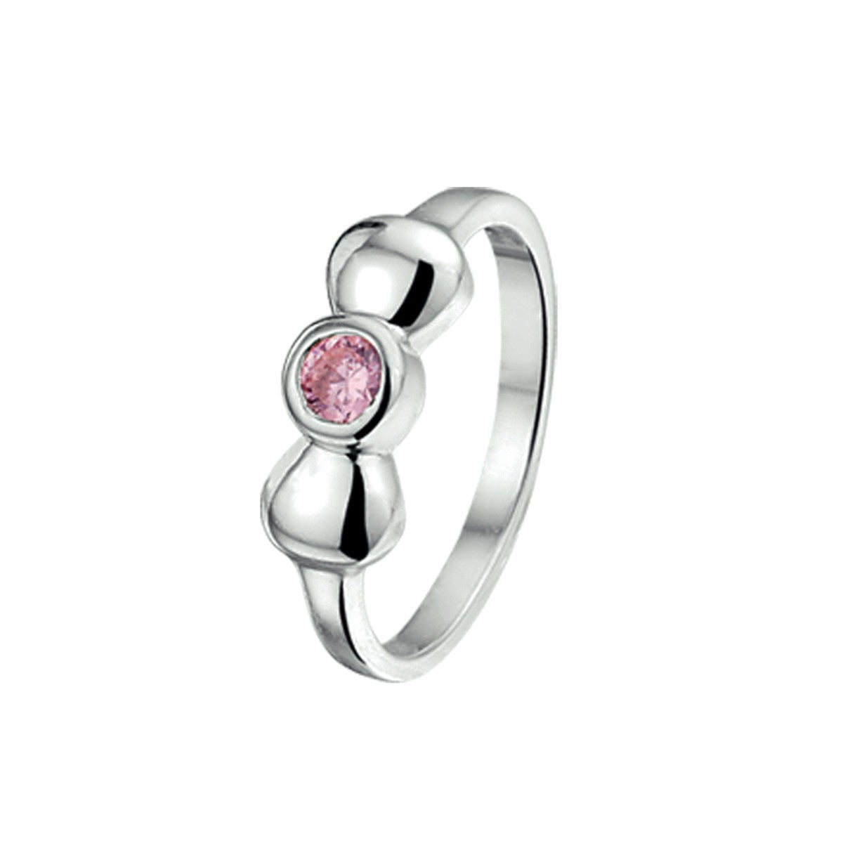 Gerhodineerd Zilver Ring Strik Roze Met Zirkonia 1329386 - PansiteNederland.nl