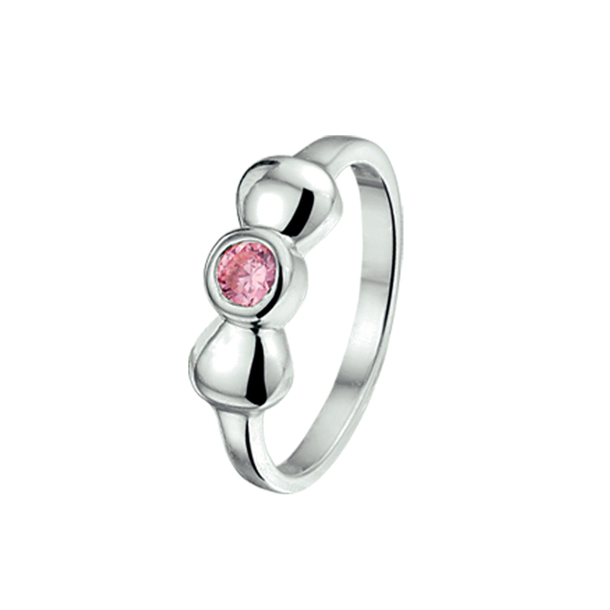 Gerhodineerd Zilveren Ring met Zirkonia voor Kinderen