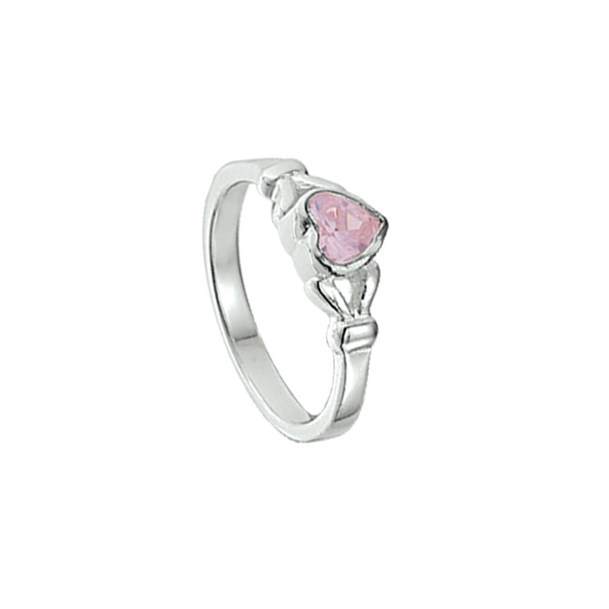 Gerhodineerd Zilver Ring Hart Roze Met Zirkonia 1329403 - PansiteNederland.nl