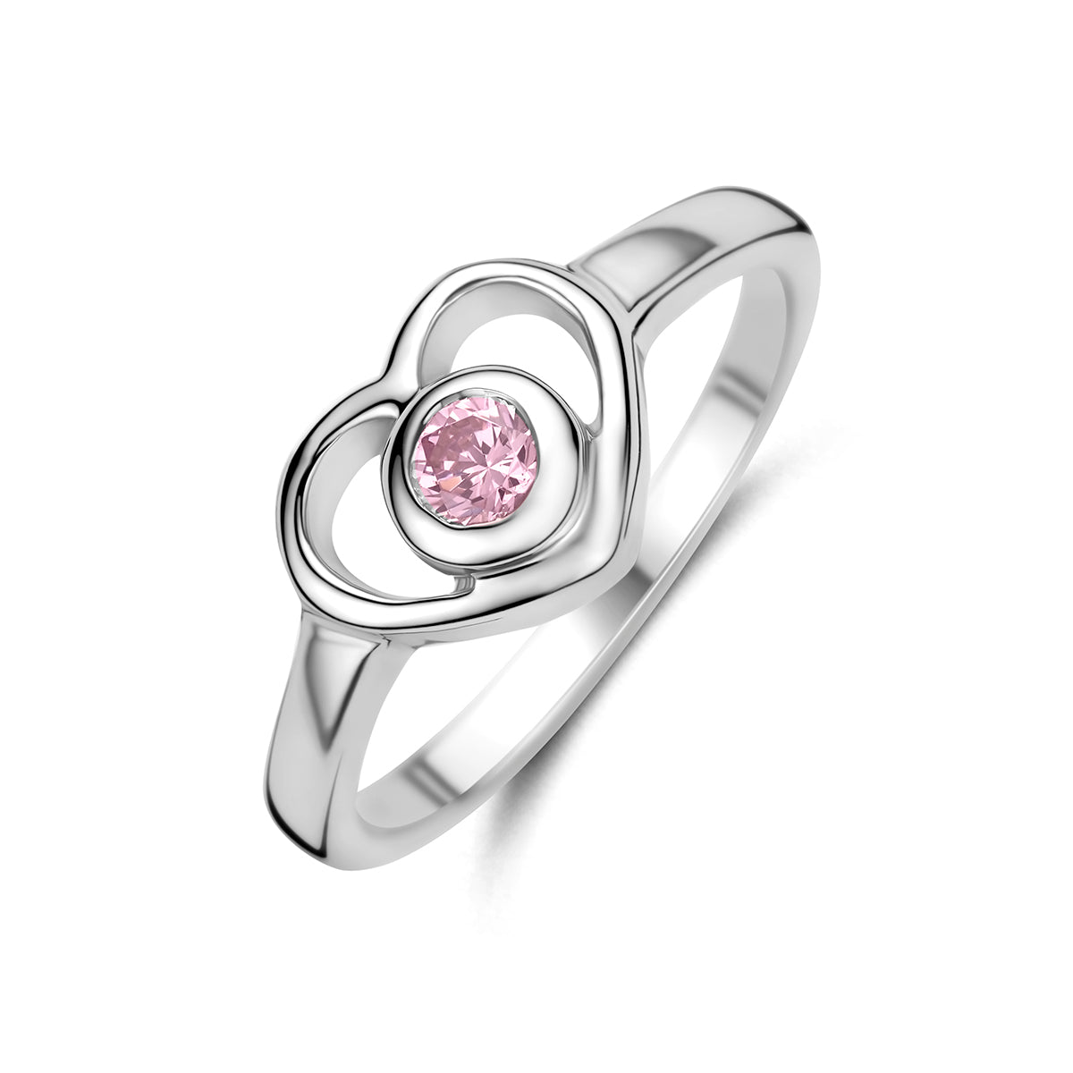 Gerhodineerd Zilveren Ring met Zirkonia voor Kinderen