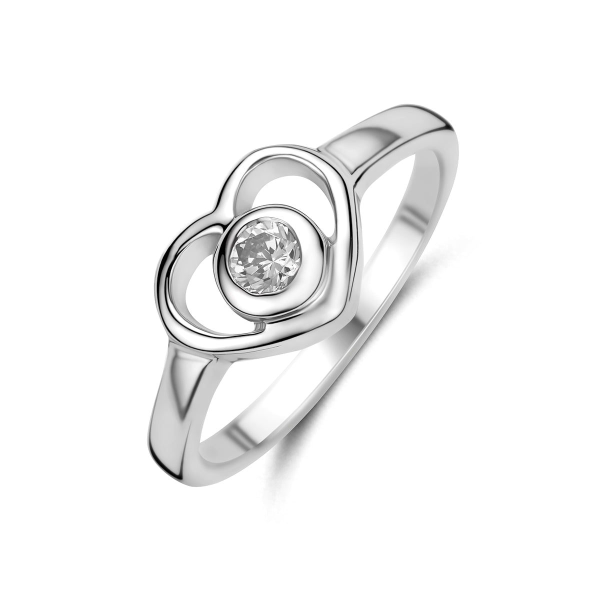 Gerhodineerd Zilveren Ring met Zirkonia voor Kinderen