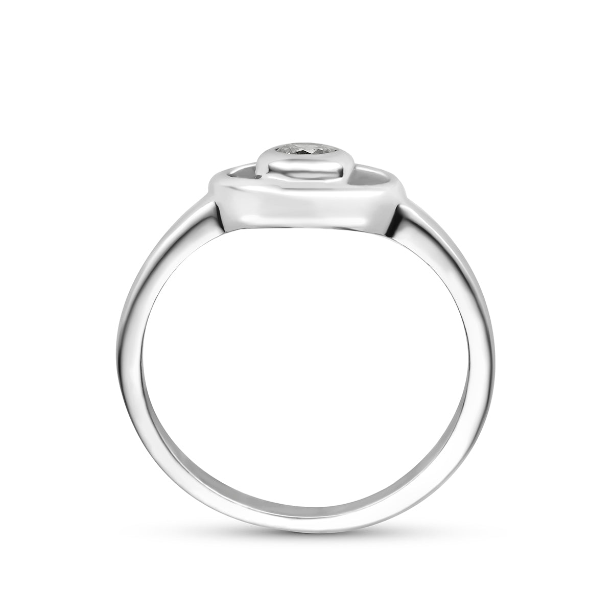 Gerhodineerd Zilveren Ring met Zirkonia voor Kinderen