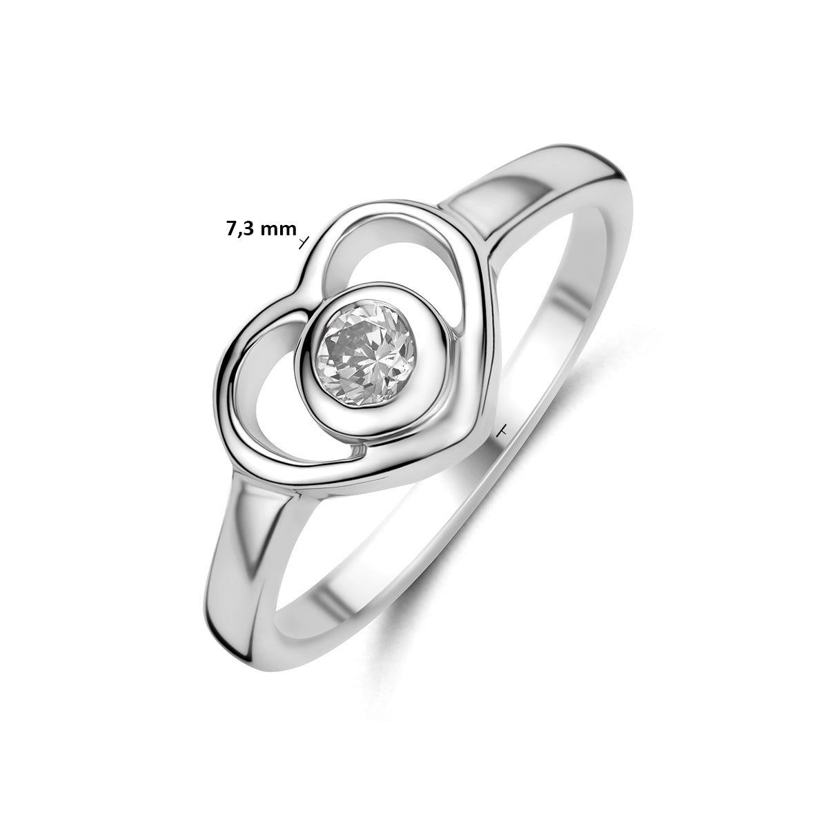 Gerhodineerd Zilveren Ring met Zirkonia voor Kinderen