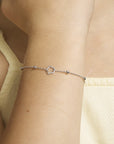 Zilver Gerhodineerd Armband Bloem 13 + 3 Cm 1329445 - PansiteNederland.nl