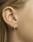 Zilver Gerhodineerd Klapoorringen Roze Zirkonia 1329463 - PansiteNederland.nl