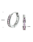 Zilver Gerhodineerd Klapoorringen Roze Zirkonia 1329463 - PansiteNederland.nl