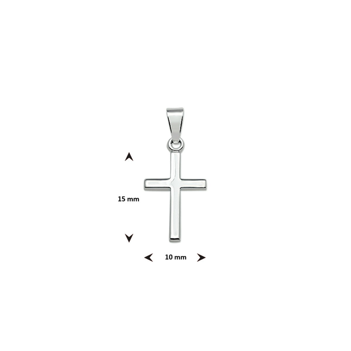 zilver gerhodineerd hanger kruis 1329464 - PansiteNederland.nl