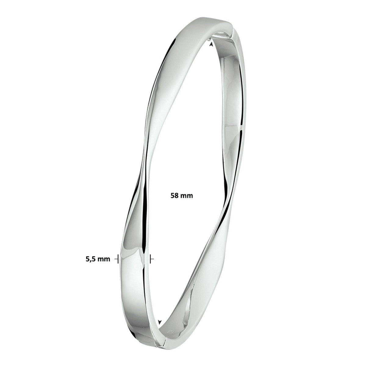 Zilver Gerhodineerd Bangle Scharnier 1329477 - PansiteNederland.nl
