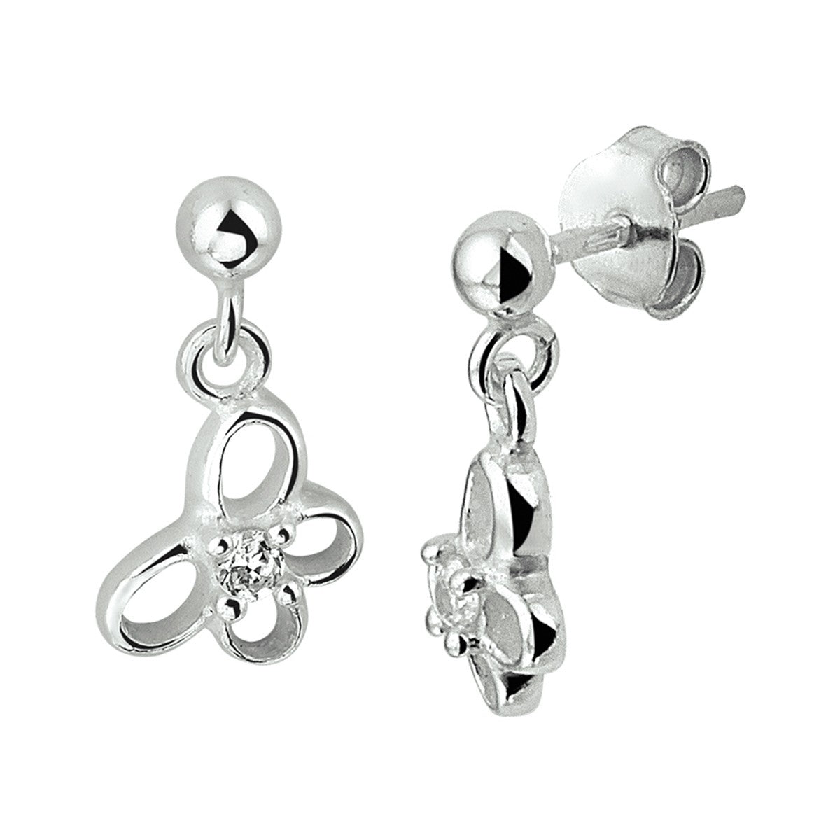 Zilver Gerhodineerd Oorhangers Vlinder 1329563 - PansiteNederland.nl