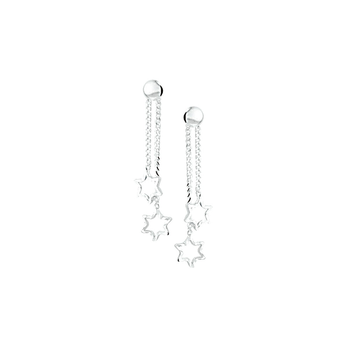 Zilver Gerhodineerd Oorhangers Ster 1329567 - PansiteNederland.nl