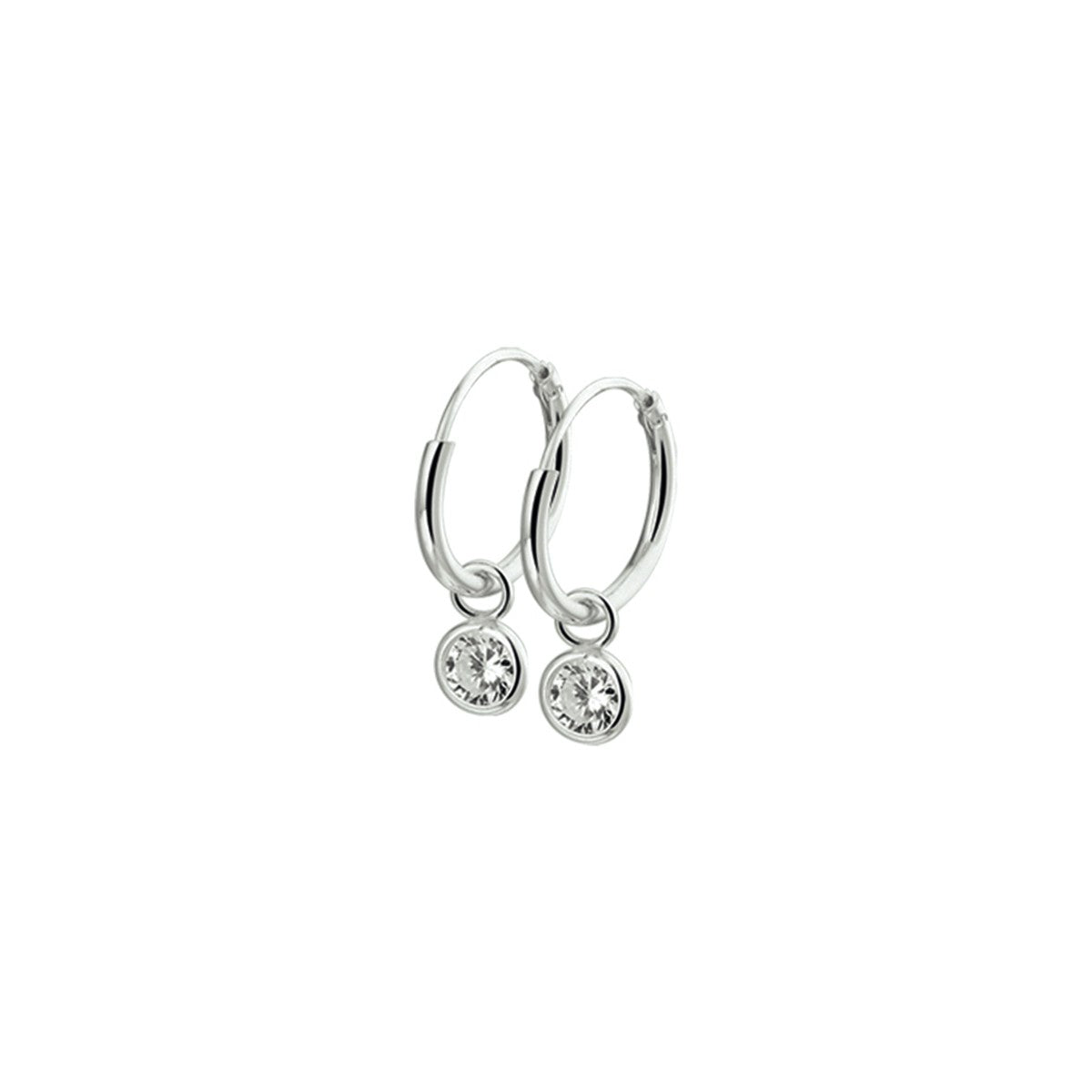 Zilver Gerhodineerd Oorringen Met Hangers Zirkonia 1329588 - PansiteNederland.nl