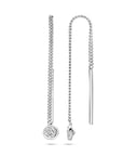 Zilver Gerhodineerd Doortrekoorbellen Zirkonia 1329590 - PansiteNederland.nl