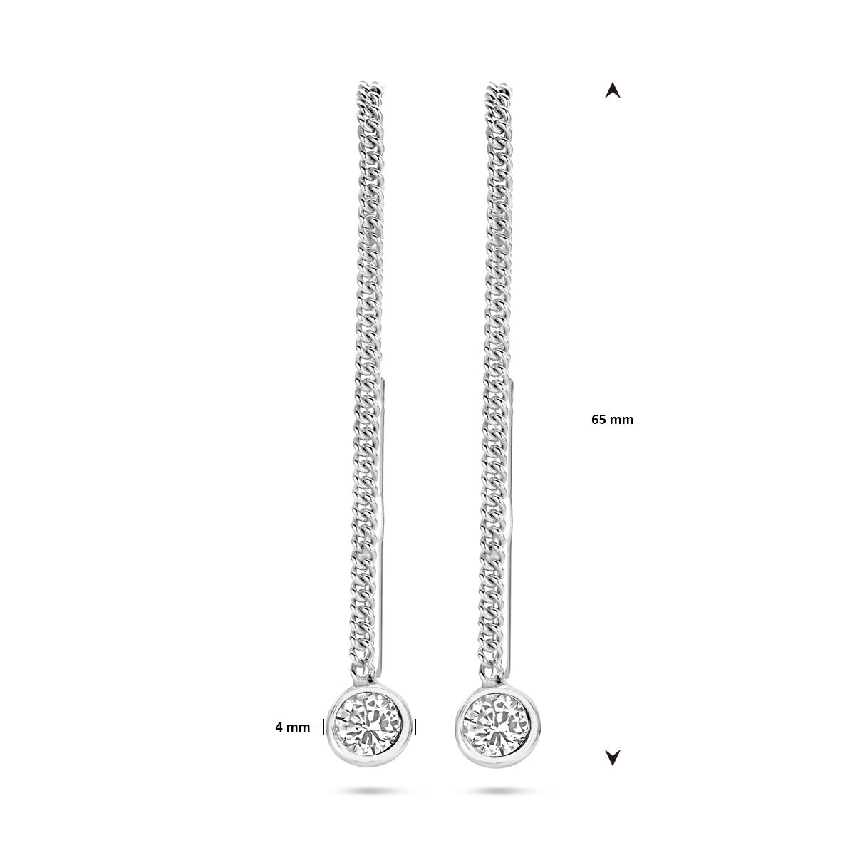 Oorbellen zirkonia zilver