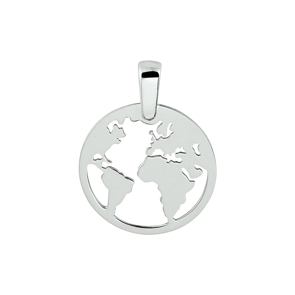zilver gerhodineerd hanger wereldbol 1329627 - PansiteNederland.nl