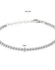 Zilver Gerhodineerd Armband Bolletjes 3,0 Mm 16 + 3 Cm 1329632