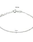 Zilver gerhodineerd enkelbandje 2,3 mm 24 + 2 cm 1329651 - PansiteNederland.nl