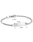 Zilverer Gerhodineerd graveerarmband gourmette 4-zijdes geslepen plaat 4,2 mm 1321351 - PansiteNederland.nl