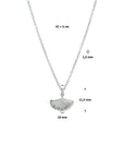 zilver gerhodineerd collier ginkgo blad 41 + 5 cm 1329774