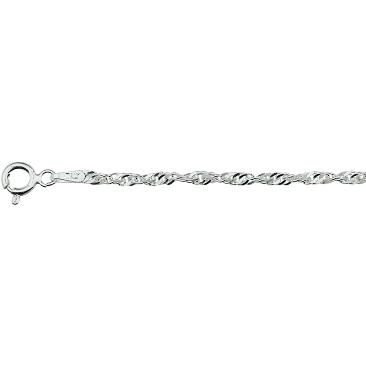Zilver gerhodineerd enkelbandje singapore 24 cm 1329797 - PansiteNederland.nl