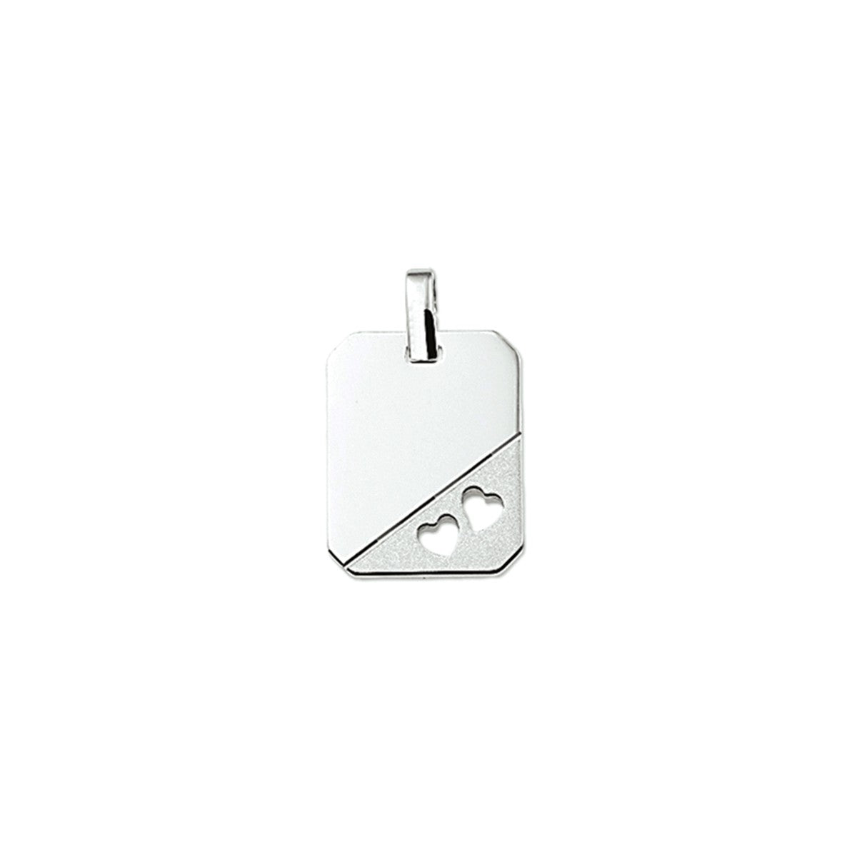 zilver gerhodineerd graveerhanger gestanste hartjes 1329818 - PansiteNederland.nl