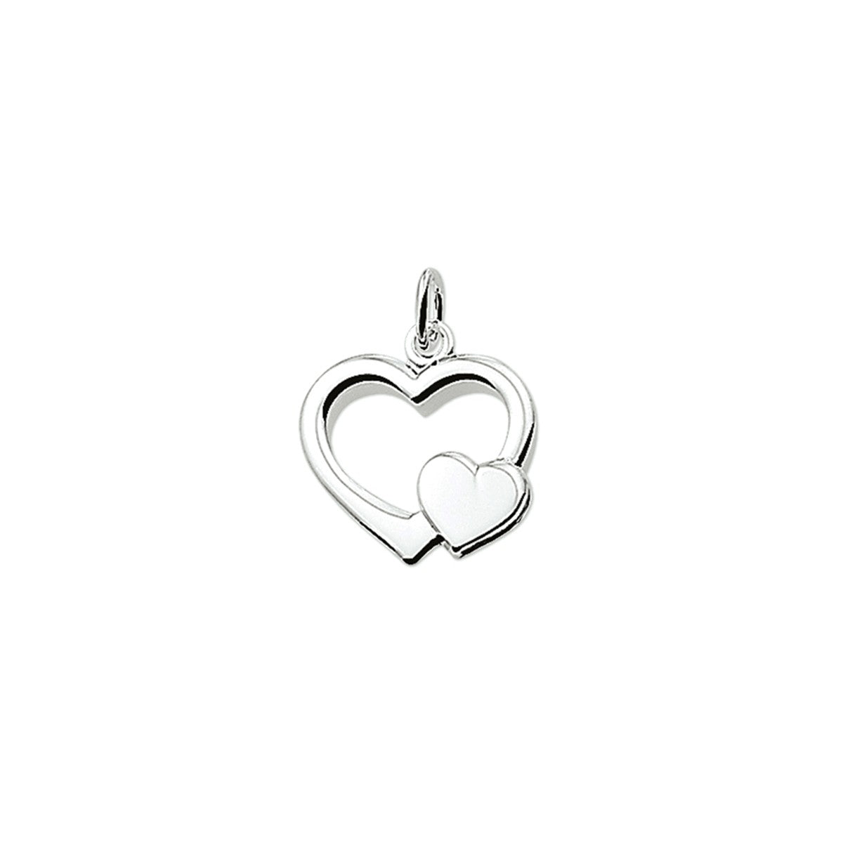 zilver gerhodineerd hanger hart 1329845 - PansiteNederland.nl