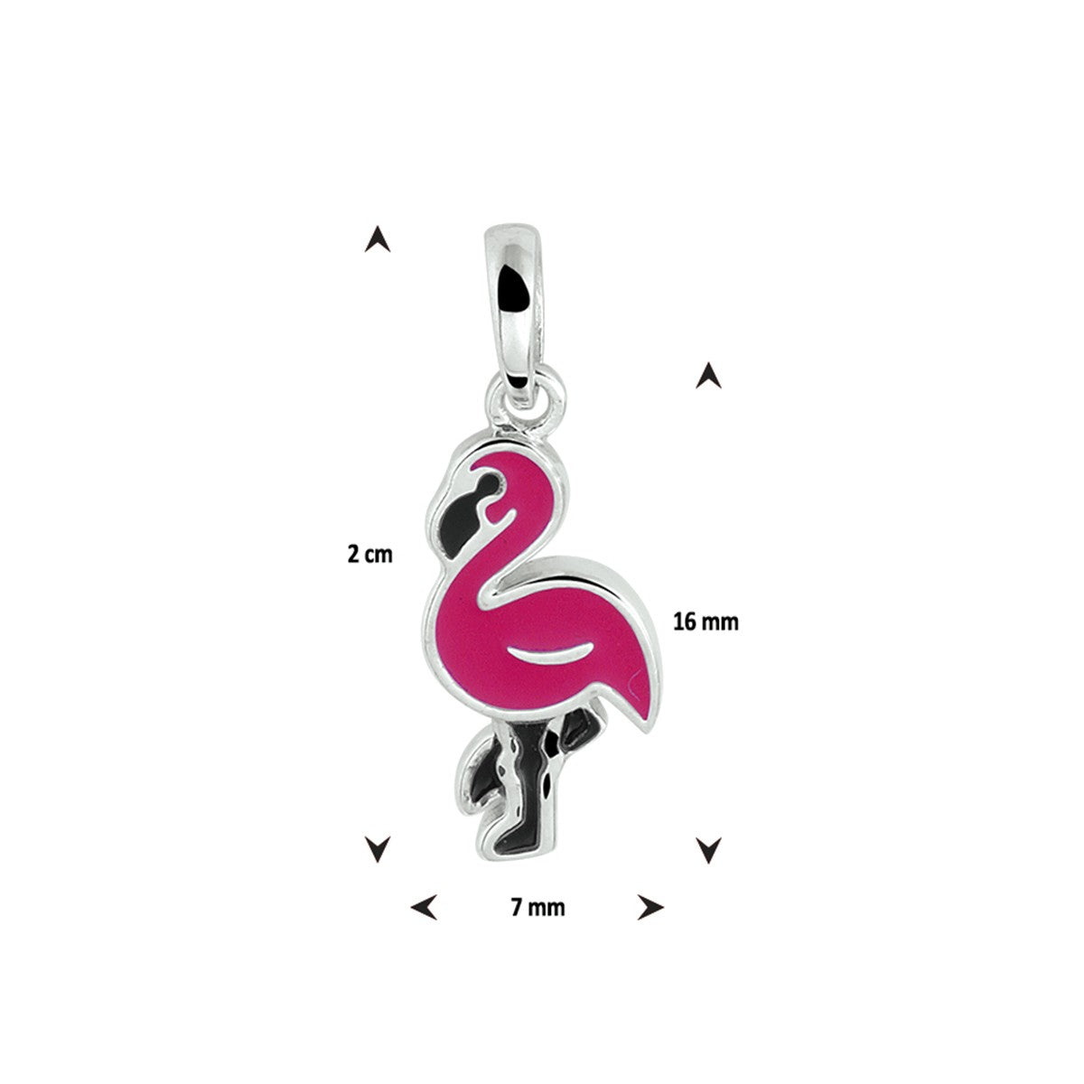 zilver gerhodineerd hanger flamingo 1329848 - PansiteNederland.nl