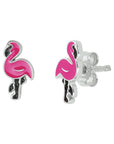 Zilver Gerhodineerd Oorknoppen Flamingo 1329849 - PansiteNederland.nl