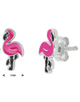 Zilver Gerhodineerd Oorknoppen Flamingo 1329849 - PansiteNederland.nl