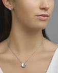 zilver gerhodineerd collier zirkonia poli/mat 41 + 4 cm 1329896