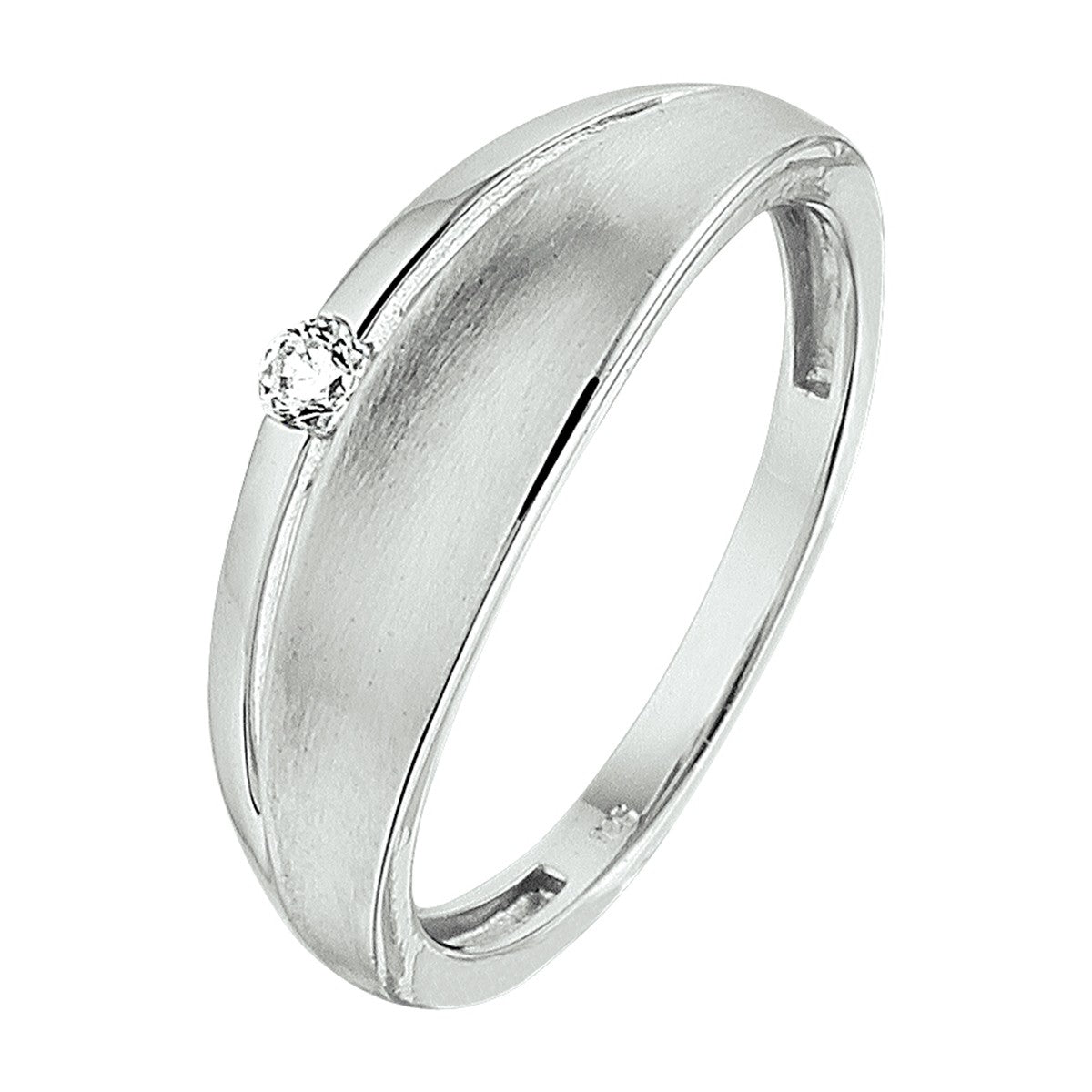Gerhodineerd Zilver Ring Met Zirkonia Poli/Mat 1329902 - PansiteNederland.nl