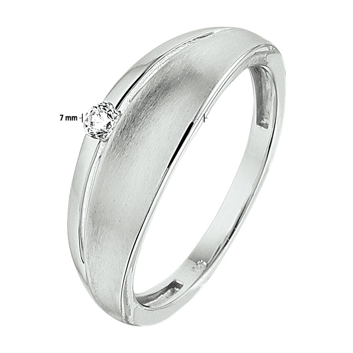 Gerhodineerd Zilver Ring Met Zirkonia Poli/Mat 1329902 - PansiteNederland.nl