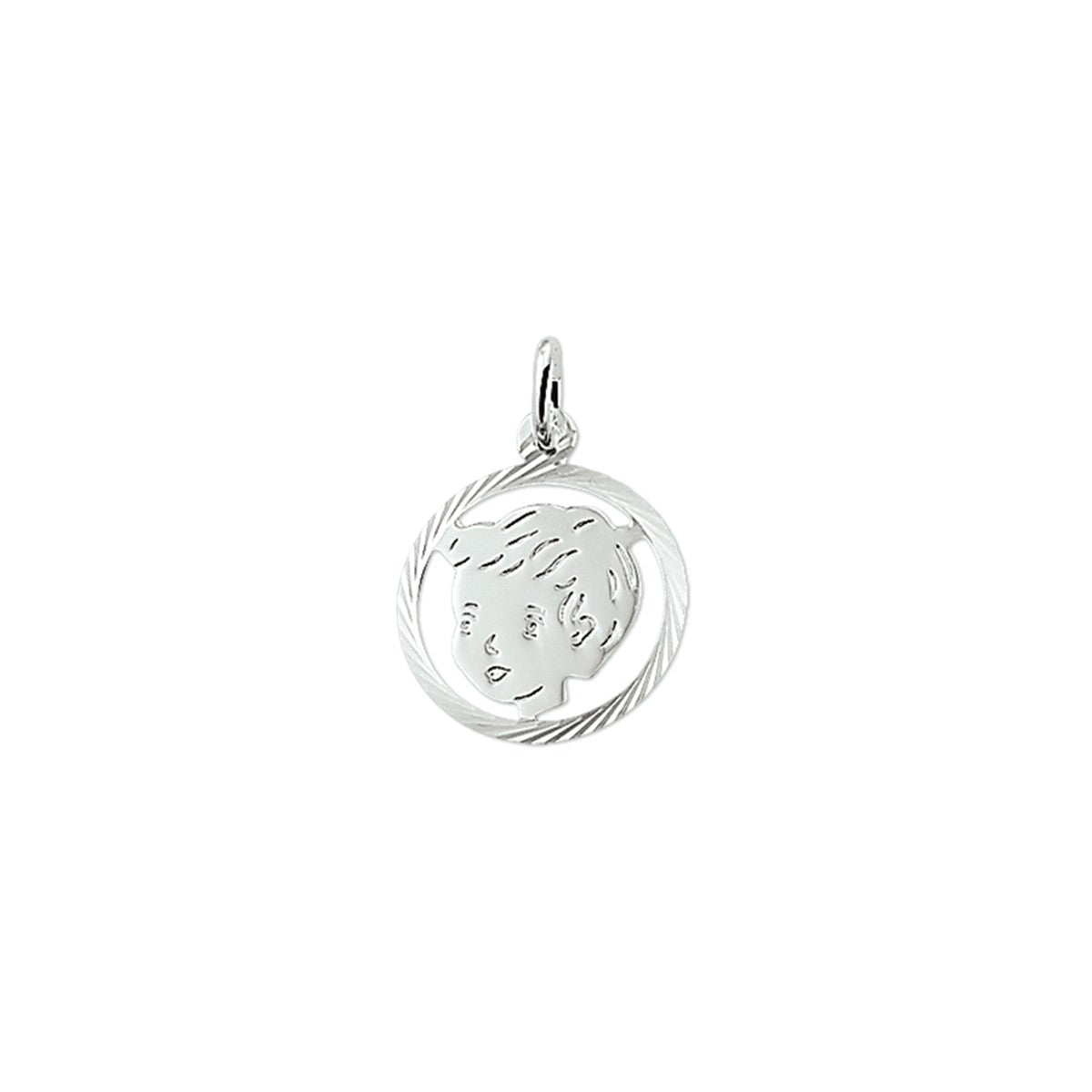 zilver gerhodineerd hanger jongen gediamanteerd 16 mm 1329910 - PansiteNederland.nl