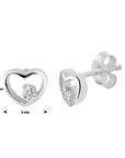 Zilveren oorknoppen hart zirkonia - PSN1329916