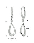Zilveren oorhangers druppel zirkonia brisur haak 1329920