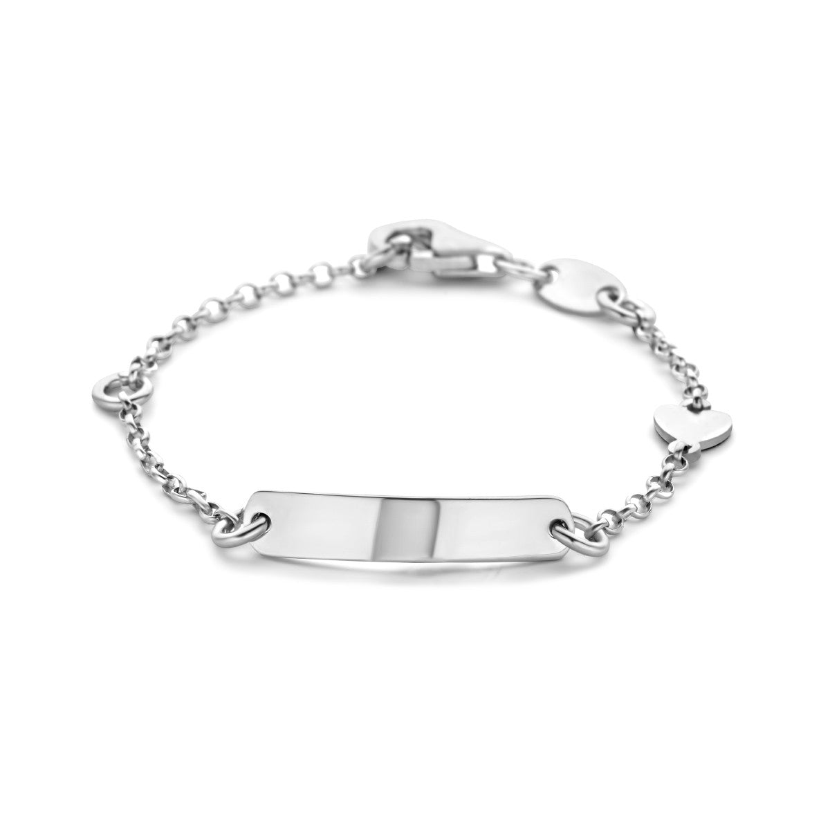 Zilver Gerhodineerd Graveerarmband Hart Plaat 4,0 mm 1329938 - PansiteNederland.nl