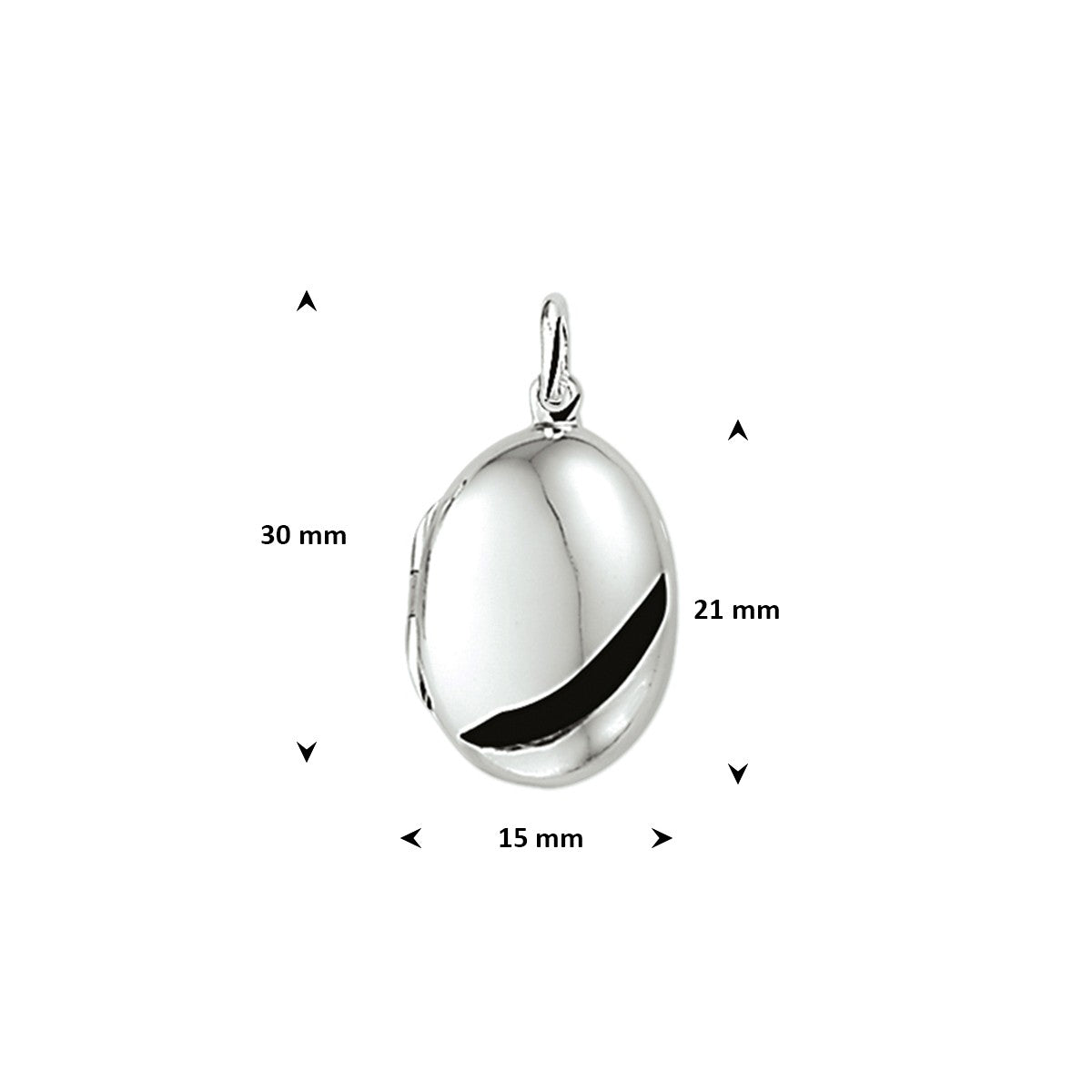 Medaillon 21 mm gerhodineerd zilver – 1329953