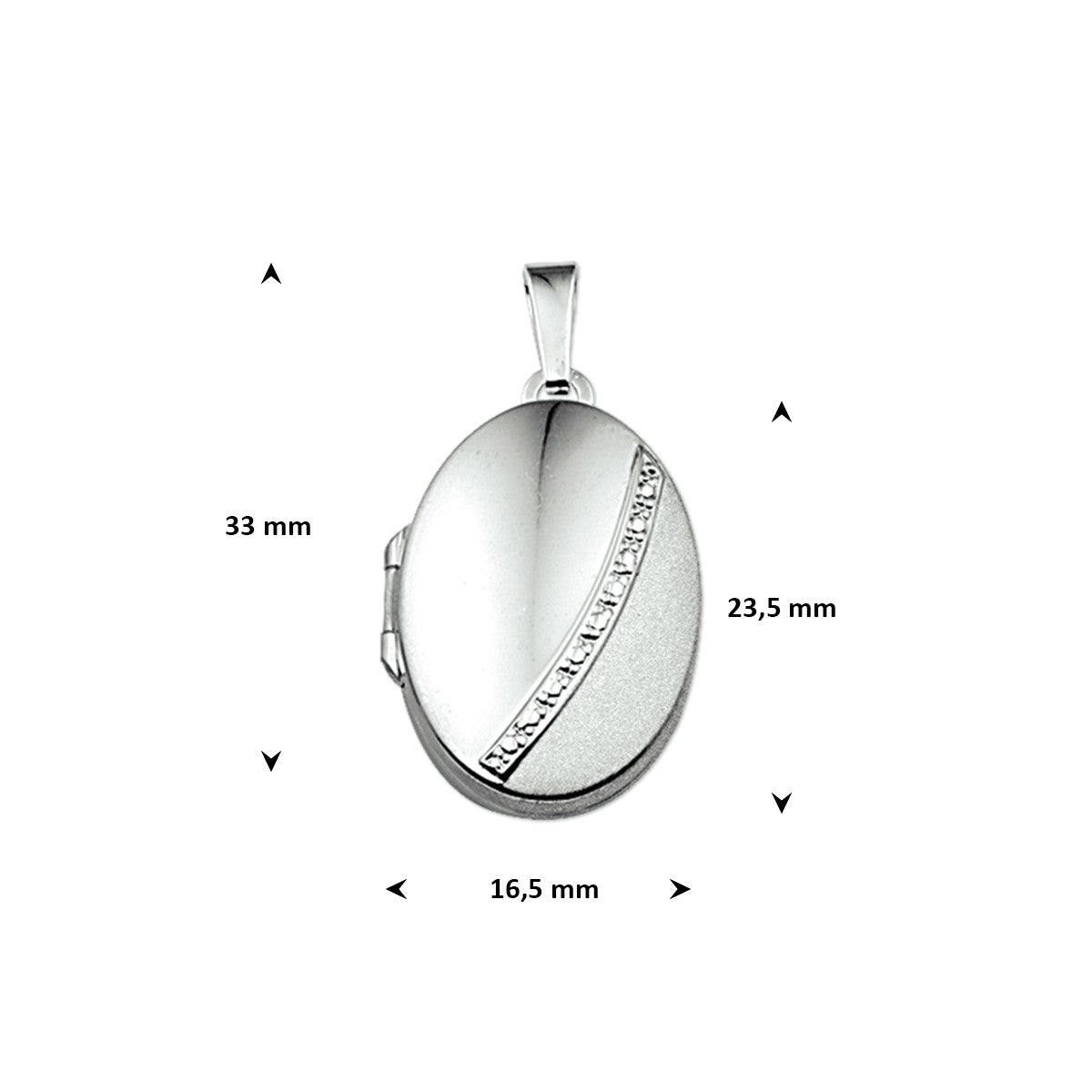 Medaillon poli/mat 23,5 mm zilver