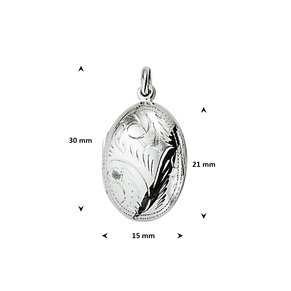 Medaillon gravure 21 mm zilver