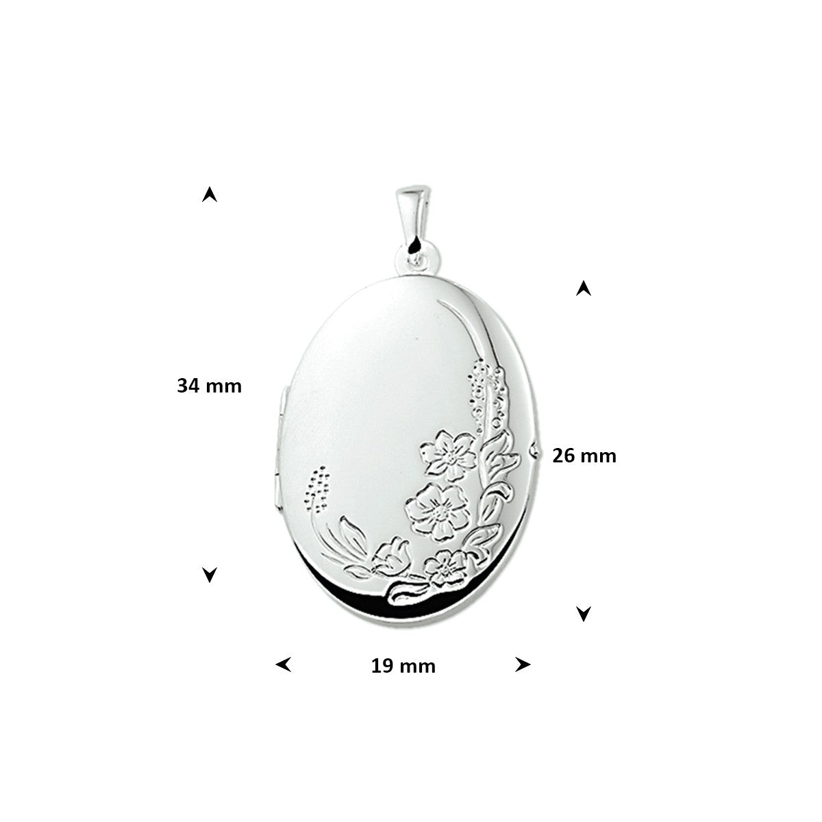 Medaillon gravure 26 mm zilver