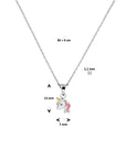 zilver gerhodineerd collier eenhoorn 36 + 4 cm 1330033