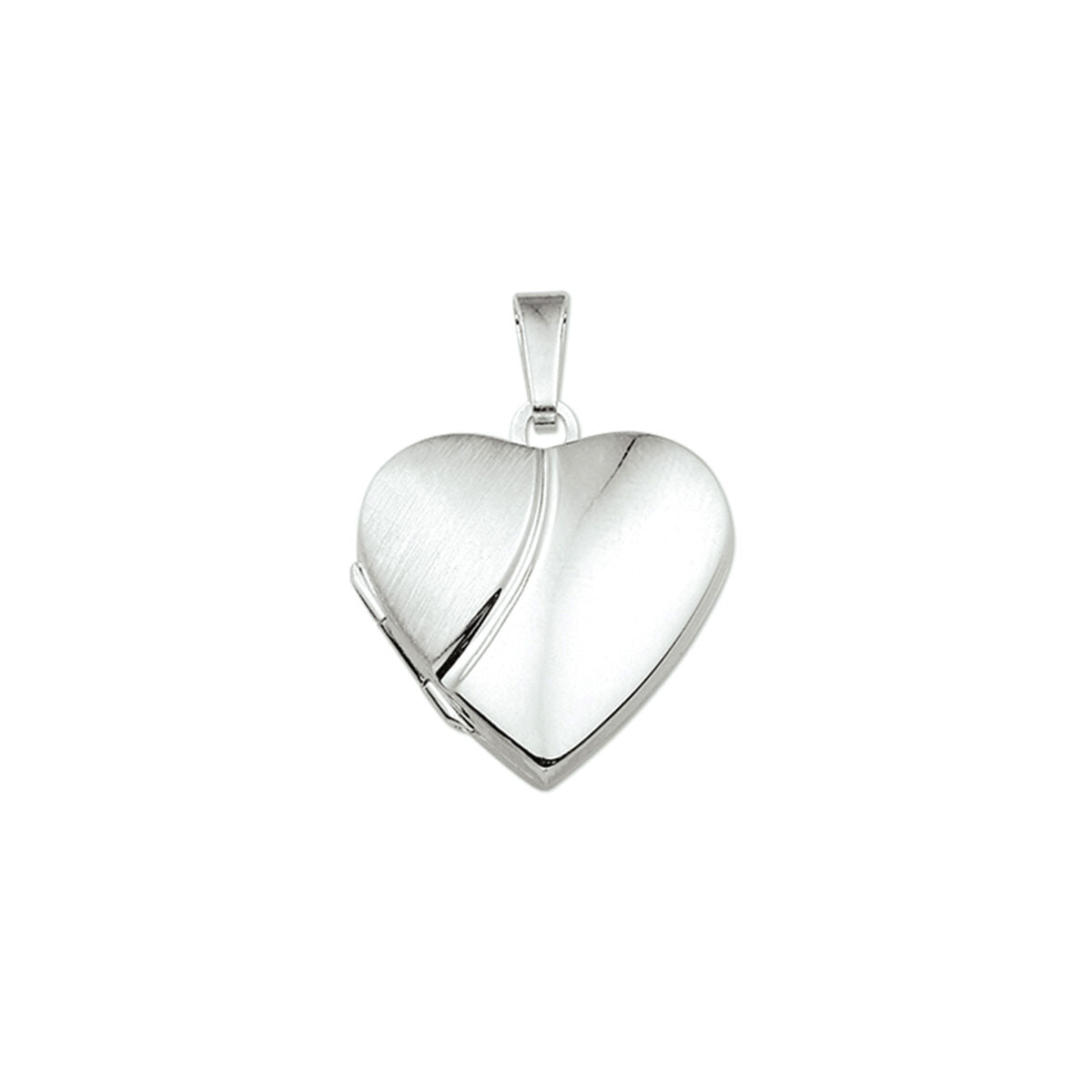 zilver gerhodineerd medaillon hart poli/mat 1330049 - PansiteNederland.nl