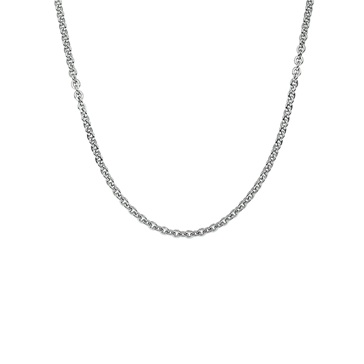 Zilver Gerhodineerd Collier Anker Plat 1,4 mm 1330058 - PansiteNederland.nl