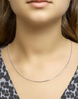 Zilver Gerhodineerd Collier Anker Gediamanteerd 1,6 mm 1302390