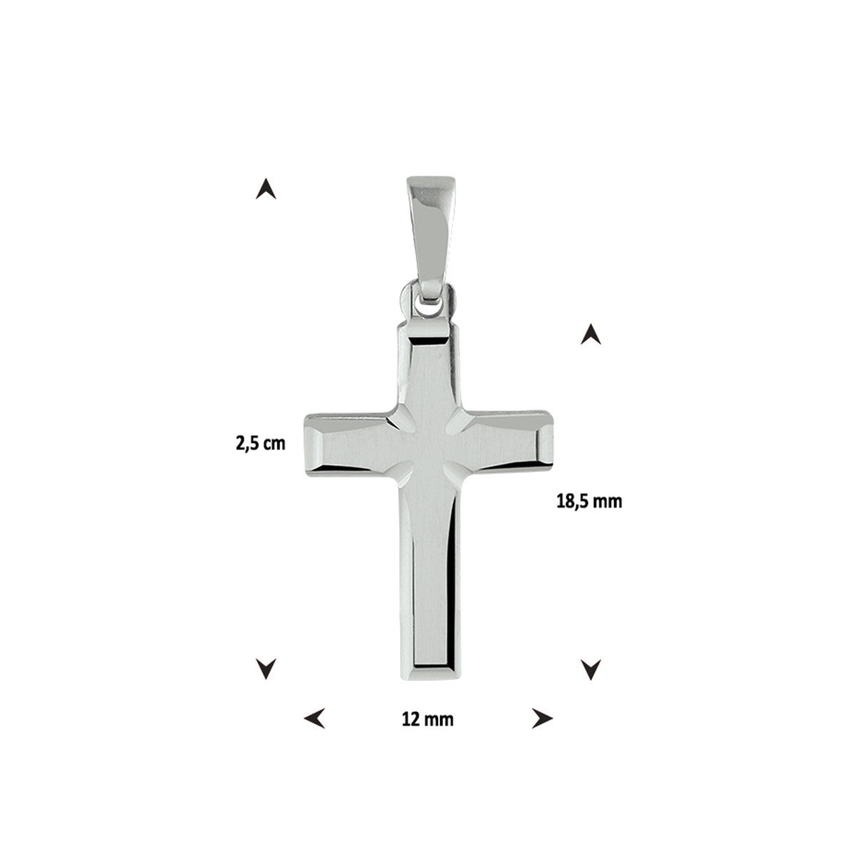 zilver gerhodineerd hanger kruis 1330095 - PansiteNederland.nl