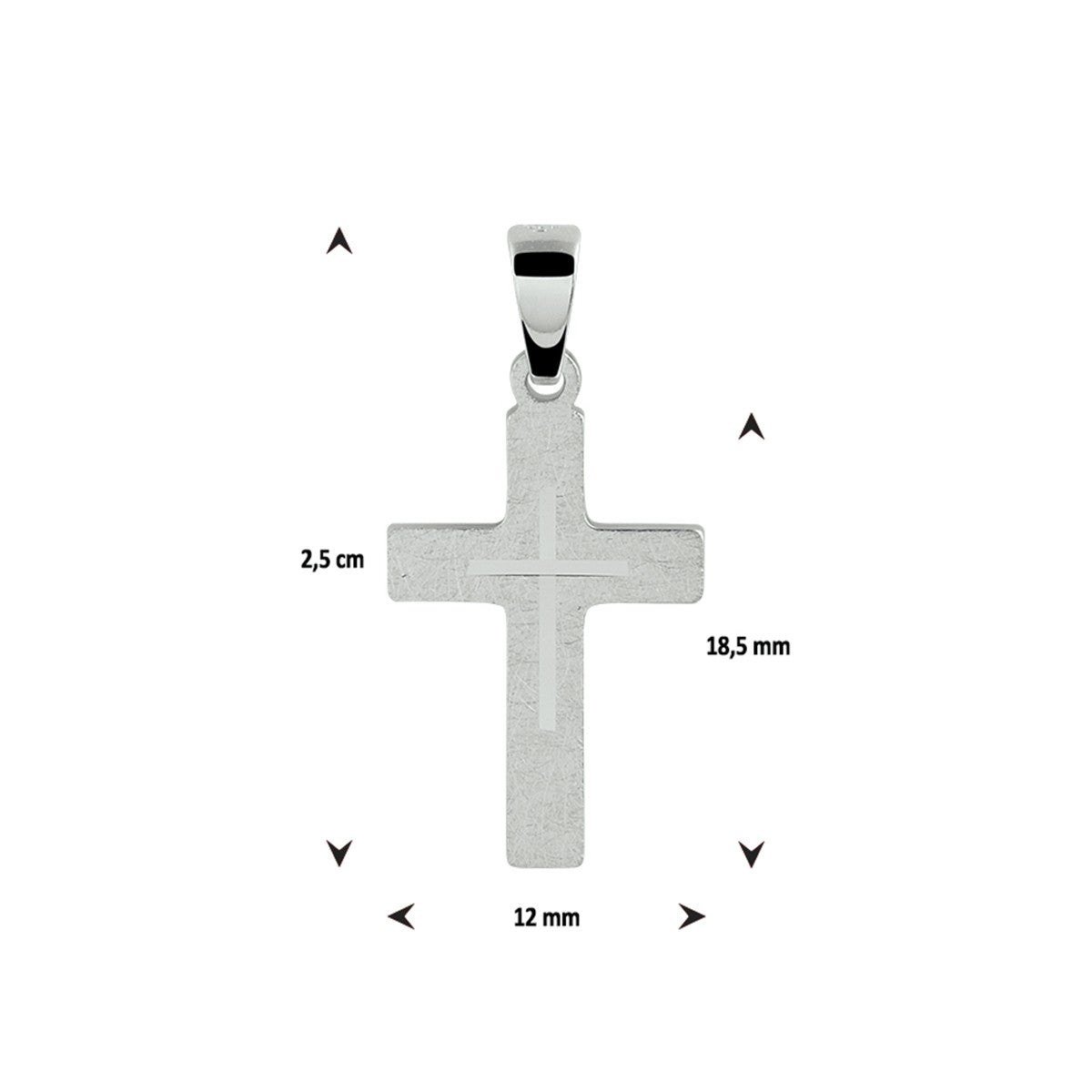 zilver gerhodineerd hanger kruis 1330096 - PansiteNederland.nl