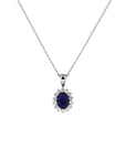 zilver gerhodineerd collier zirkonia en synth. saffier 41+4 cm 1330137 - PansiteNederland.nl