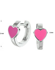 Zilver Gerhodineerd Klapoorringen Hart 1330159 - PansiteNederland.nl